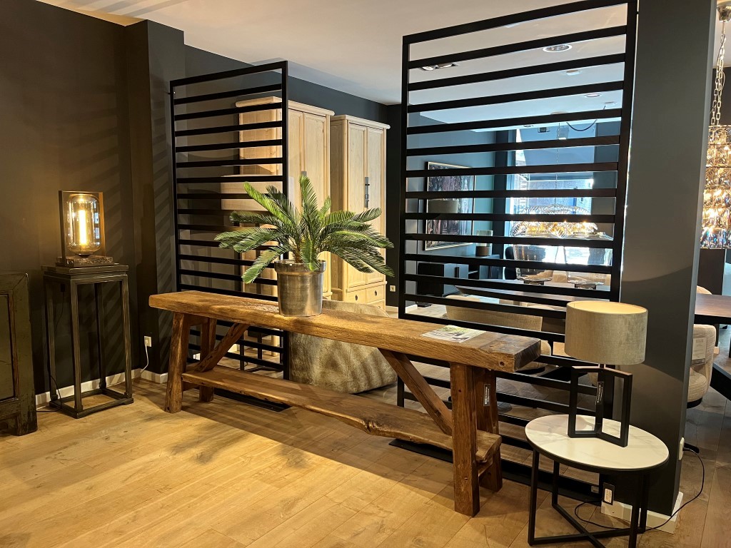 oud eiken spanten bijzet tafel gerecycled eiken op maat gemaakt robuust eiken